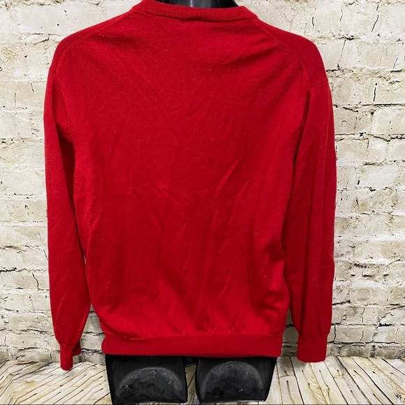 Jos A Bank Red Merino Wool V Neck Pullover Sweater - Picture 3 of 4